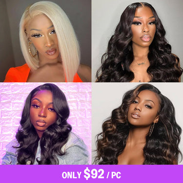 Megalook $92 Final Deal Price 13x4 Lace Front 18 Inch Natural Black Body Wave Wig