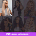 $129 2 Wigs Mystery Box 12-20Inch Ship Randomly