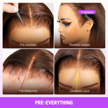 4 Chocolate Brown 13x6 Three Go Wig Pre-Everything Details