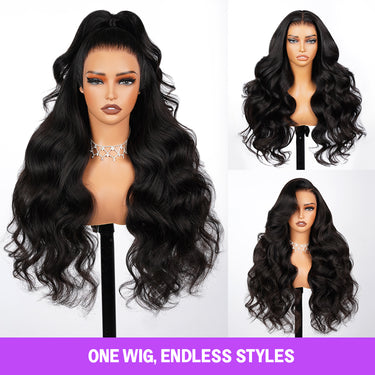 Megalook 13x6 Three-Go™ Glueless Wig Straight With Drawstring Natural Black 100% Human Hair Wig