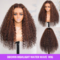 Brown Highlight Water Wave 13x6 Glueless Wig