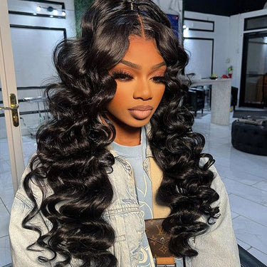 Limited-Time Offer-Pre-Cut Glueless 6x5 Lace Closure Loose Curly+13x4 Lace 1BP30 Bob Straight Wig