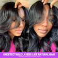 Wig With Curtain Bangs Undetectable Layers Like Natural Hair