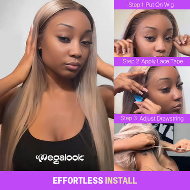 Ash Blonde Ombre 13x6 Glueless Wig Effortless Install