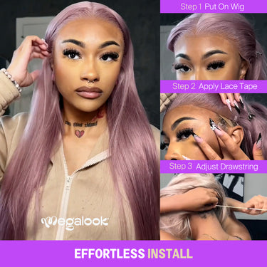 Ash Purple 13x6 Three Go Glueless Wig Effortless Install