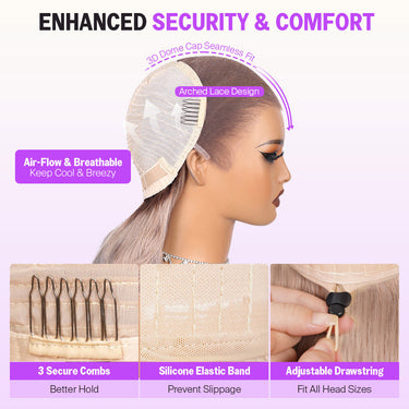 Ash Blonde Ombre 13x6 Glueless Wig Enhanced Security