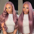 Ash Purple Body Wave 13x6 Three Go Glueless Wig Model Show
