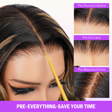 Balayage Highlight 6x5 Bob Wig Pre-Everything Save Your Time