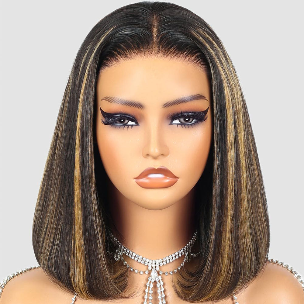 Balayage Highlight 6x5 Bob Wig In Front