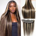 Balayage Highlight Straight Bundles And Lace Frontal