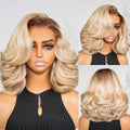 Blonde Highlight 6x5 Glueless Bob Wig Different Angles