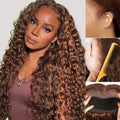 Brown Highlight Water Wave 13x6 Glueless Wig Details