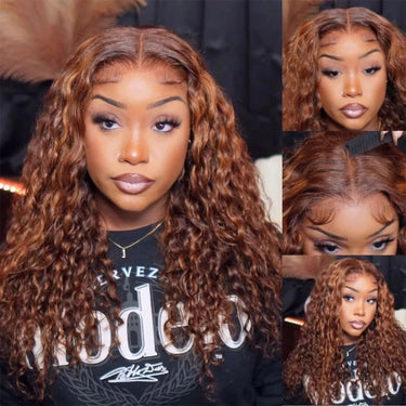 Brown Highlight Water Wave 13x6 Glueless Wig Model In Different Details