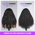 Curly 13x6 Three Go Wig With Finger Coil Ends Enhanced Volume