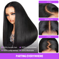 Black Double Drawn Straight Wig Can Part Everywhere