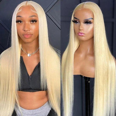 Megalook 6x5 Invisible Knots Glueless 613 Blonde Silky Straight Wigs Realistic Hairline Beginner Friendly