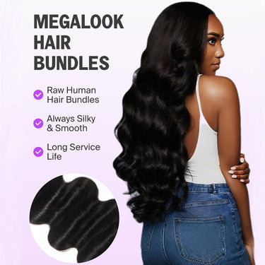 Megalook Body Wave Hair Bundles Human Hair