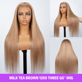 Milk Tea Brown 13x6 Glueless Wig Model Show