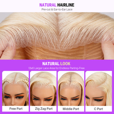 Blonde 13x6 Three Go Glueless Wig With Natural Hairlline & Look