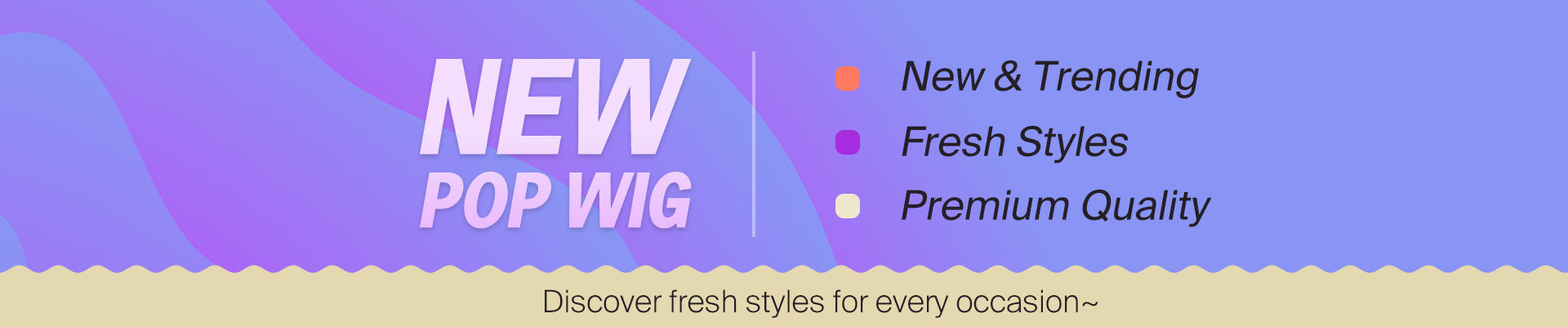 New Pop Wig Collection Banner On Desktop