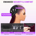 Plum 13x6 Three Go Wig Enhanced Security