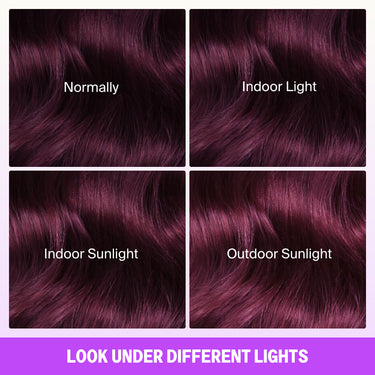 Plum Wig Look Under Different Lights