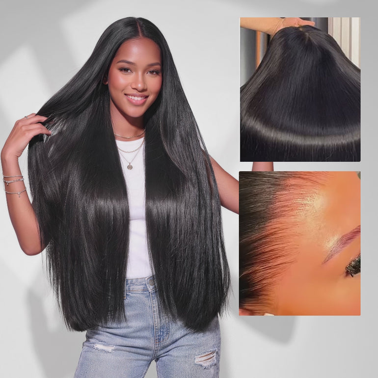 Straight 350% Double Luxe Density Straight Zero Wear HD Lace Wig &autoplay