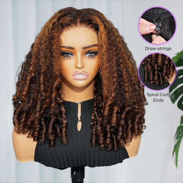4p30 Burmese Curly 13x6 Three Go Wig With Finger Coil Ends Video Show