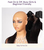 Black 13x6 Three Go Glueless Wig Fast On Fast Off &autoplay