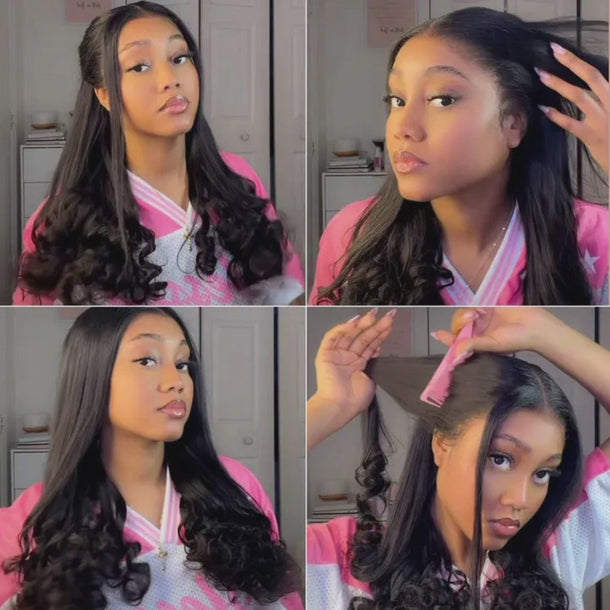 Straight Glueless Wig With Spiral Curly Ends Install Vides