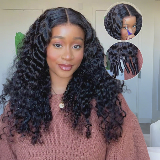 Water Wave Wig With Finger Coil Ends Video &autoplay