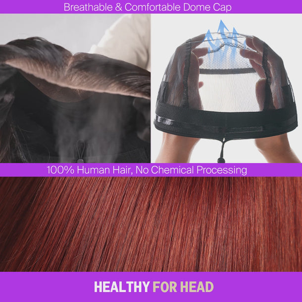 Reddish Brown 13X6 Glueless Wig Healthy For Head &autoplay