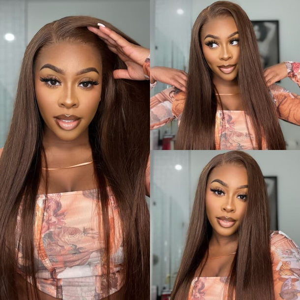 Brown Straight 13x4 Lace Front Wig Video