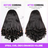 Straight Wig With Spiral Curly Ends Video