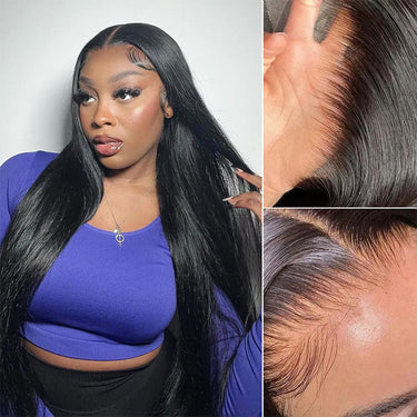 Fast Shipping Undetectable Transparent 13x4 Lace Frontal Wig Brazilian Straight Human Lace Wig For Black Women