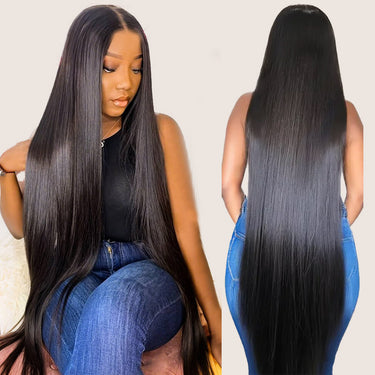 Megalook 13x6 Three-Go™ Glueless Wig 36Inch Super Long Straight With Drawstring 100% Human Hair Wig