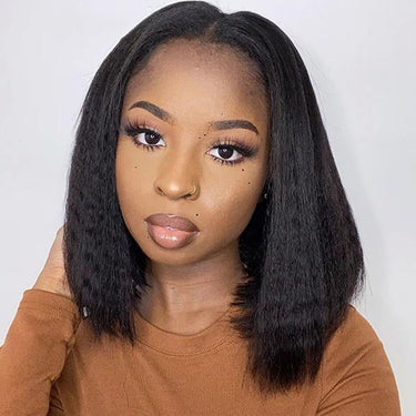 Megalook Glueless Yaki Straight Wigs Upgrade V Part Wigs No Leave Out Clip & Go
